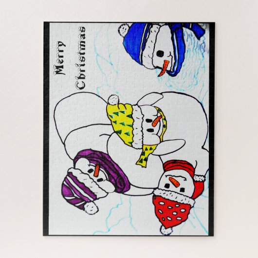 KERSTMANNETJES IN DE SNEEUW LEGPUZZEL (Verticaal)