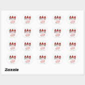 Kerstmannetjes Kerstfeestje Ronde Sticker (Vel)