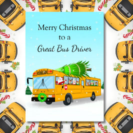 Kerstmannetje's Kerstschoolbuschauffeur Kaart
