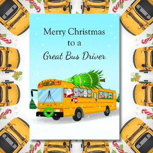 Kerstmannetje's Kerstschoolbuschauffeur Kaart
