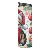 Kerstmannetje's Kleine Helper Kat Thermosbeker (Geroteerd rechts)