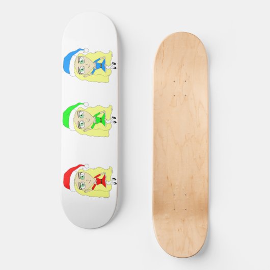Kerstmannetjes kleine helpers   persoonlijk skateboard (Voorkant)