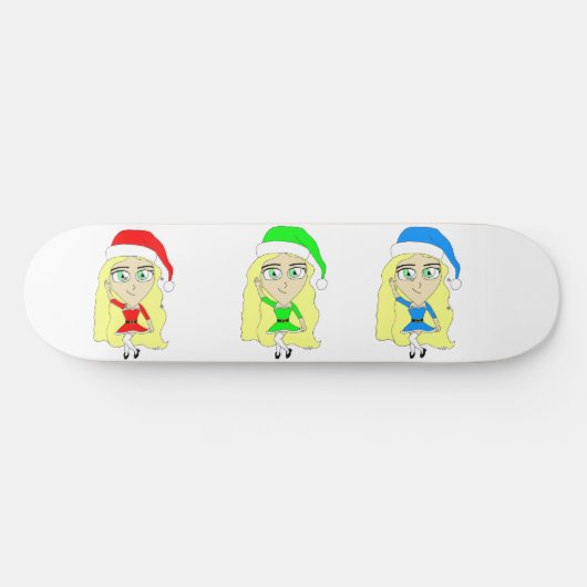 Kerstmannetjes kleine helpers   persoonlijk skateboard (Horizontaal)