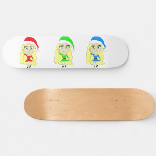Kerstmannetjes kleine helpers   persoonlijk skateboard (Horizontaal)