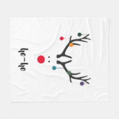 Kerstmannetje's knappe rendier Rudolphs kop op wit Fleece Deken (Voorkant (Horizontaal))