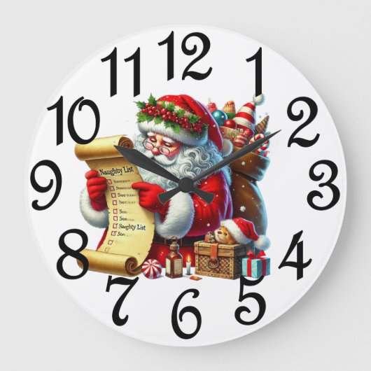 Kerstmannetjes lijst grote klok (Voorkant)