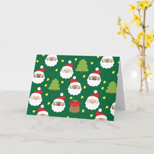 Kerstmannetjes Patroon Kaart (Gele Bloem)