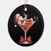 Kerstmannetje's Rommelige Kerst Martini Grappige K Keramisch Ornament (Links)