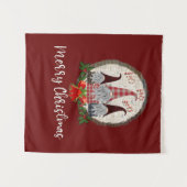 Kerstmannetjes Rood, Rustiek, Geruit, Trendy Wandkleed (Voorkant (horizontaal))