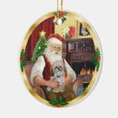 Kerstmannetje's Shih Tzu (#17) Keramisch Ornament (Links)