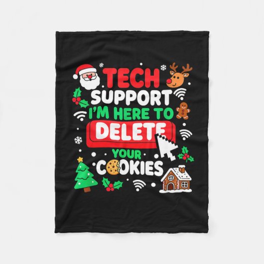 Kerstmannetje's Technisch Steun Herstart Kerstcomp Fleece Deken (Voorkant)