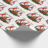 Kerstmannetjes trendy Kerstmis Cadeaupapier (Hoek)