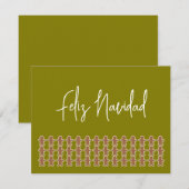 Kerstmannetjes van gemberkoek op Feliz Navidad Feestdagenkaart (Voorkant / Achterkant)