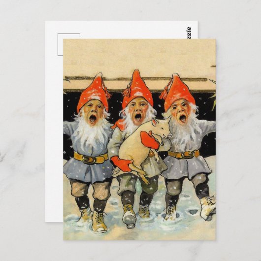 “Kerstmannetjes” van Jenny Nystrom Briefkaart (Voorkant / Achterkant)