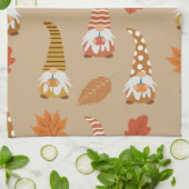 Kerstmannetjes voor Thanksgiving met herfstbladere Theedoek (Gevouwen)