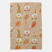 Kerstmannetjes voor Thanksgiving met herfstbladere Theedoek (Verticaal)