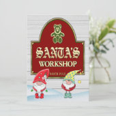 Kerstmannetjes Werkplaats Uitnodiging (Staand voorkant)