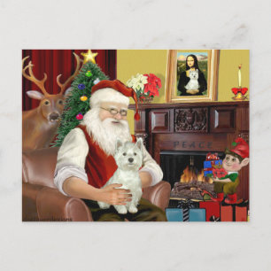 Kerstmannetje's West Highland Terrier 8 - Kerstman Feestdagenkaart