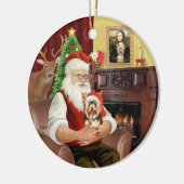 Kerstmannetje's Yorkshire Terrier #17 Keramisch Ornament (Links)
