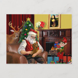 Kerstmanns Dachshund (b/r) Feestdagenkaart