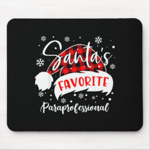 Kerstmanns Favoriete Paraprofessioneel Hoed Flanel Muismat