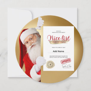 Kerstmanns Goede Lijst Certificaat Bewerkbaar Feestdagenkaart