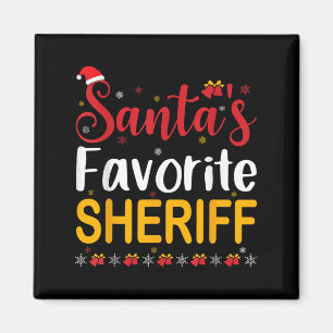 Kerstmannum Lievelings Sheriff Bijpassende Familie Magneet