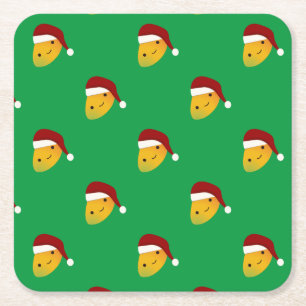 kerstmano kartonnen onderzetters