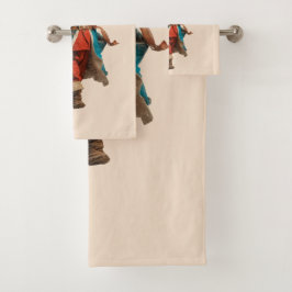 Kerstmanontwerp met naam Vintage Kerstmis Bad Handdoek