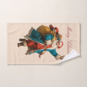 Kerstmanontwerp met naam Vintage Kerstmis Bad Handdoek (Handdoek)