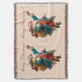 Kerstmanontwerp met naam Vintage Kerstmis Deken (Voorkant Verticaal)
