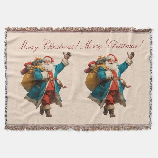 Kerstmanontwerp met naam Vintage Kerstmis Deken (Voorkant)