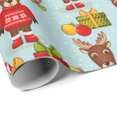 kerstmanpapier cadeaupapier (Rol Hoek)