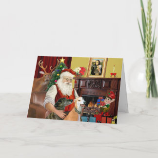Kerstman's 2 Greyhounds Feestdagen Kaart