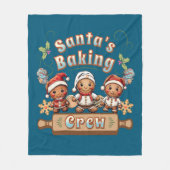Kerstman's Baking Crew Kerstkoekjes Fleece Deken (Voorkant)