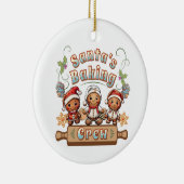 Kerstman's Baking Crew Kerstkoekjes Keramisch Ornament (Rechts)