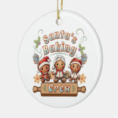 Kerstman's Baking Crew Kerstkoekjes Keramisch Ornament (Links)