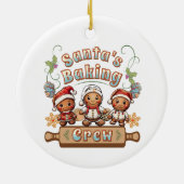 Kerstman's Baking Crew Kerstkoekjes Keramisch Ornament (Achterkant)