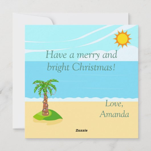 Kerstman's Beach Kerstmis Feestdagenkaart (Achterkant)