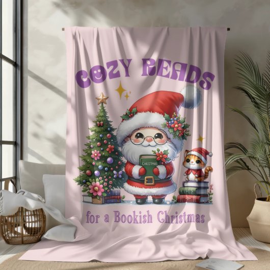 Kerstman's Boekachtige Kerst Gezellig Leest Fleece Deken