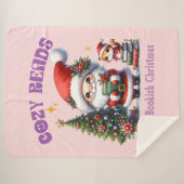 Kerstman's Boekachtige Kerst Gezellig Leest Sherpa Deken (Voorkant (horizontaal))