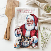 Kerstman's Cookie Crew Gepersonaliseerde Kerst Theedoek