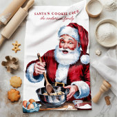 Kerstman's Cookie Crew Gepersonaliseerde Kerst Theedoek