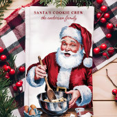 Kerstman's Cookie Crew Gepersonaliseerde Kerst Theedoek