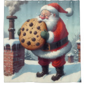 Kerstman's Cookie - Kerst Douche Gordijn (Voorkant)