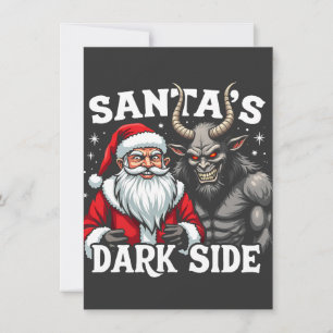 Kerstman's Dark Side Christmas Santa Krampus Devil Bedankkaart