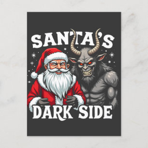 Kerstman's Dark Side Christmas Santa Krampus Devil Briefkaart