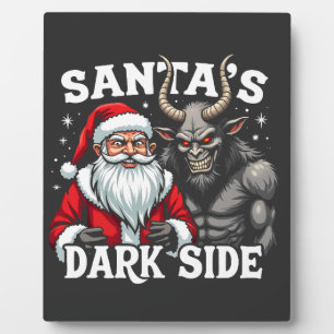 Kerstman's Dark Side Christmas Santa Krampus Devil Fotoplaat