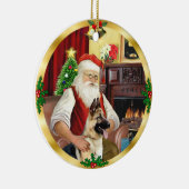 Kerstmans Duitse Herder #13 Keramisch Ornament (Rechts)