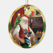 Kerstman's Duitse Herdershond #15 Keramisch Ornament (Links)